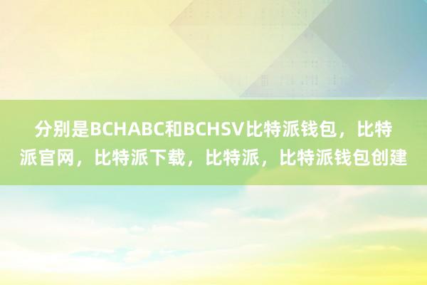 分别是BCHABC和BCHSV比特派钱包，比特派官网，比特派下载，比特派，比特派钱包创建