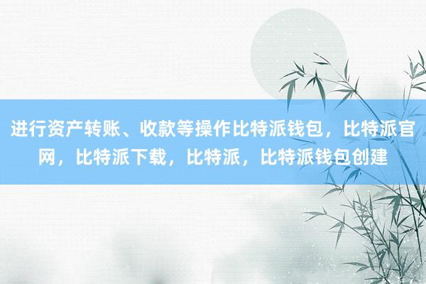 进行资产转账、收款等操作比特派钱包，比特派官网，比特派下载，比特派，比特派钱包创建