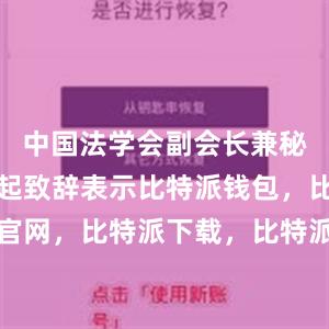 中国法学会副会长兼秘书长张鸣起致辞表示比特派钱包，比特派官网，比特派下载，比特派，比特派钱包创建