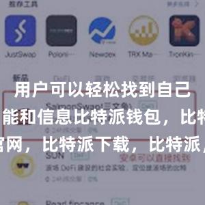 用户可以轻松找到自己需要的功能和信息比特派钱包，比特派官网，比特派下载，比特派，比特派钱包创建